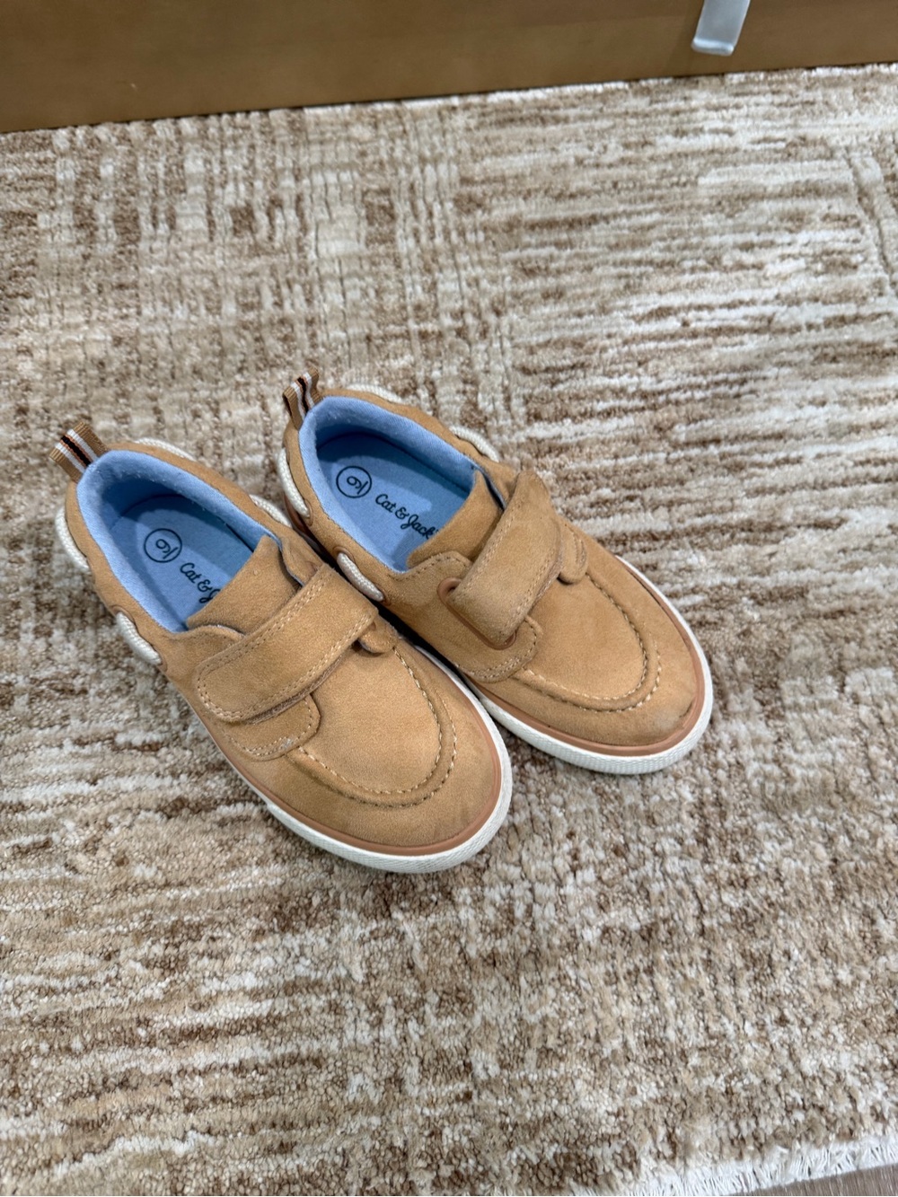 Cat & Jack Tan Slip-On Kids Sneakers with Hook-and-Loop Strap